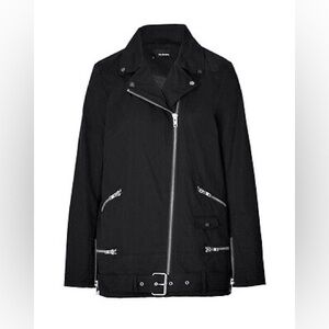 The Kooples Peach Parka Cotton Biker Moto Jacket